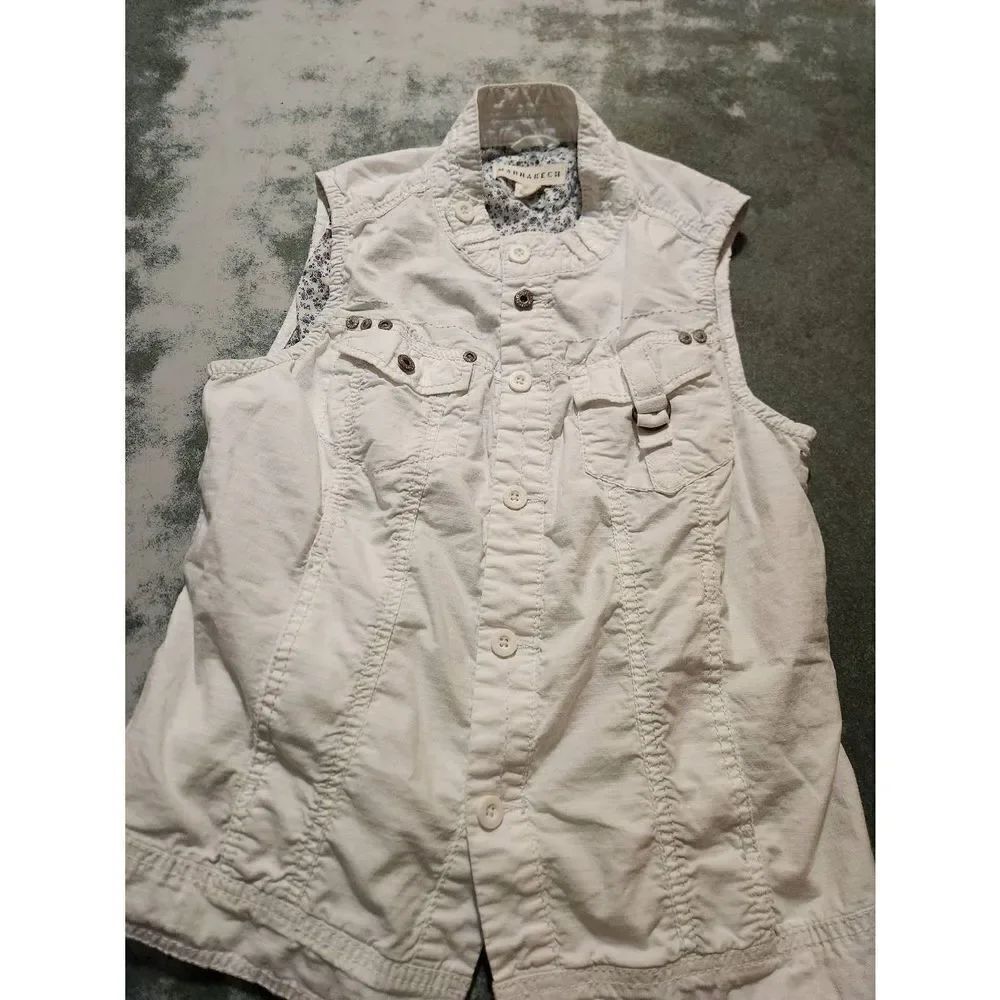 Anthropologie Marrakech white utility vest sz Small